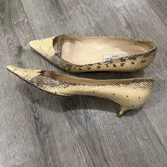 Jimmy Choo Beige Snakeskin Heels